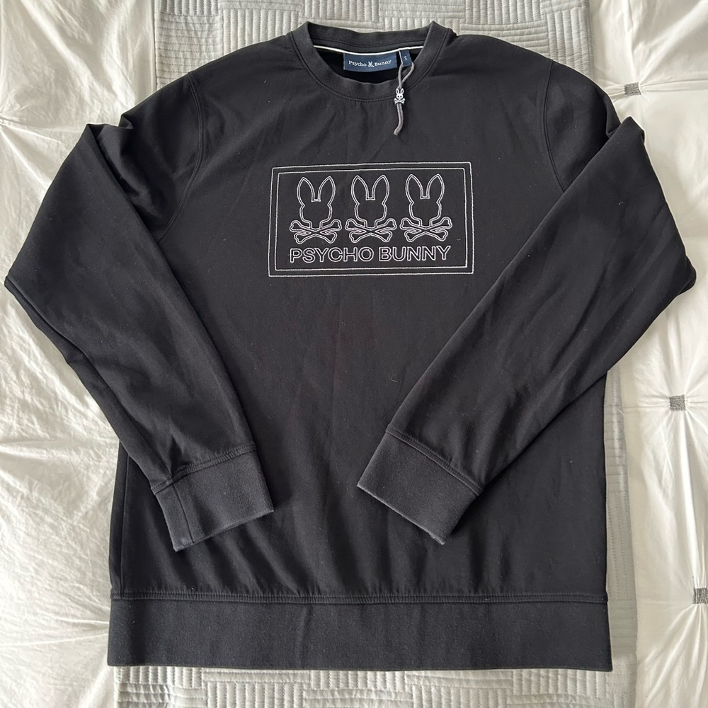 Psycho Bunny Men's Black Crewneck Sweatshirt